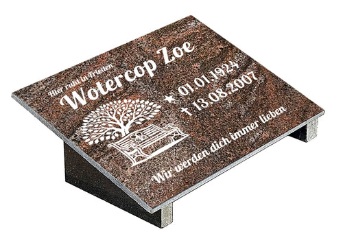 Grabplatte für Urnengrab aus Granit Paradiso Classico